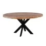 LIZARD Round Dining Table D.150x78cm Mango Natural Finish Metal Black Paint