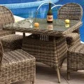 MONTANA Table 90x90cm Grey/Brown Wicker