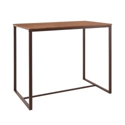 HENRY BAR Table 100x60cm Metal D.Brown/Walnut HENRY BAR Table 100x60cm Metal D.Brown/Walnut