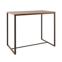 Henry table bar with metallic frame in dark brown and Mdf surface in sonoma color 100x60x86cm. Henry table bar with metallic frame in dark brown and Mdf surface in sonoma color 100x60x86cm.