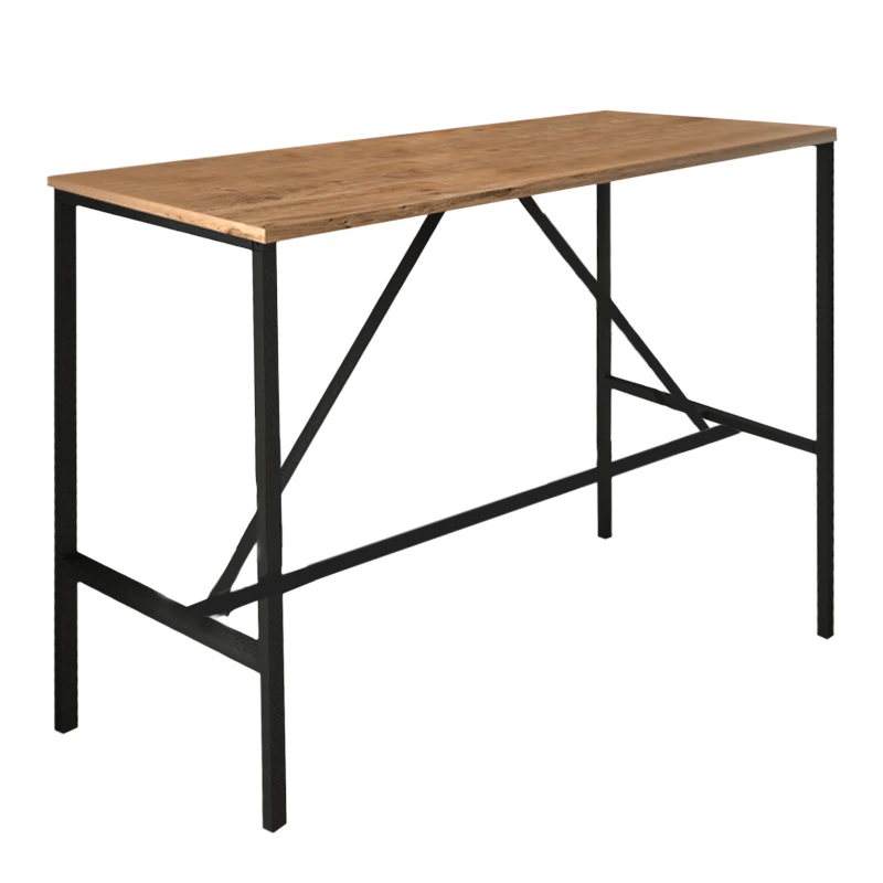 Crego Megapap metal - melamine stand bar table in pine oak color 100x45x89cm.
