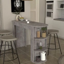 Vigne Megapap melamine bar table in concrete grey color 150x51.6x101.8cm. Vigne Megapap melamine bar table in concrete grey color 150x51.6x101.8cm.
