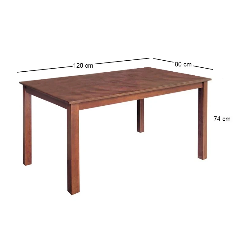 Τραπέζι Naturale με σκελετό από Mdf σε χρώμα καρυδί 120x80x74εκ.