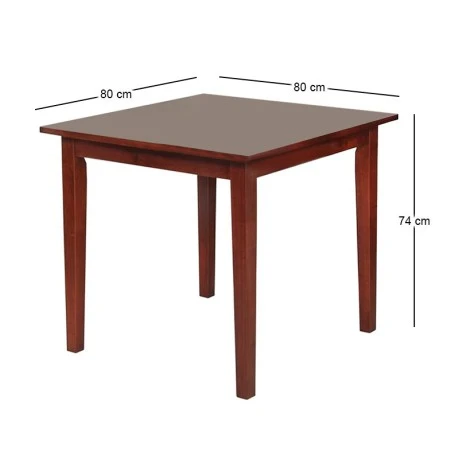 Τραπέζι Naturale ξύλο - Mdf χρώμα καρυδί 80x80x74εκ.