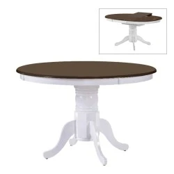 NIRVANA Table D106+30cm White/Walnut