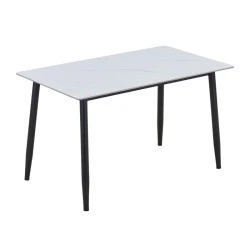 OSLO Dining Table 120x70cm Metal Black/Sintered Stone White Marble OSLO Dining Table 120x70cm Metal Black/Sintered Stone White Marble