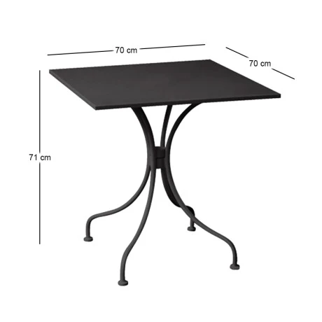 PARK Table 70x70cm Steel Black