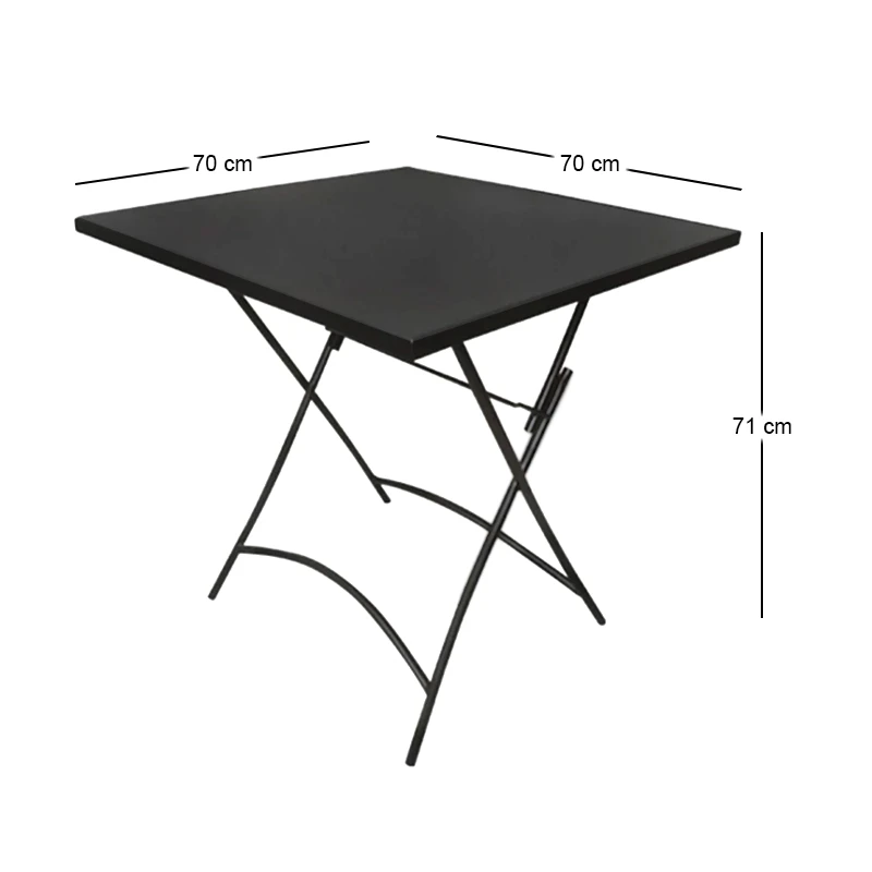 PARK Table Foldable 70x70cm Steel Black