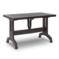 Callan Megapap polypropylene table in brown color 140x80x73cm. Callan Megapap polypropylene table in brown color 140x80x73cm.