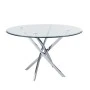 Posto table with chrome frame and glass surface 120x73cm.