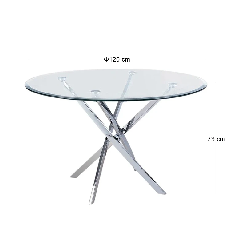 POSTO Table D.120 with Glass Top 10mm