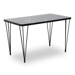 Roger Megapap Mdf/metallic table in black marble effect color 120x70x75cm. Roger Megapap Mdf/metallic table in black marble effect color 120x70x75cm.