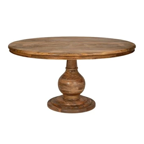 WOODEN BROWN ROUND TABLE 152x152x76CM