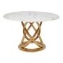 GOLD METAL TABLE ROTONTA WITH WHITE MARBLE SURFACE D130X75