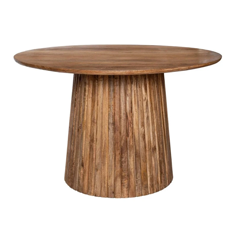 ROUND DINING TABLE MADE OF MANGO WOOD IN BROWN COLOR D120X77CM