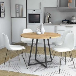Rubes Megapap metallic - melamine table in anthracite - sonoma color 100x100x78cm. Rubes Megapap metallic - melamine table in anthracite - sonoma color 100x100x78cm.
