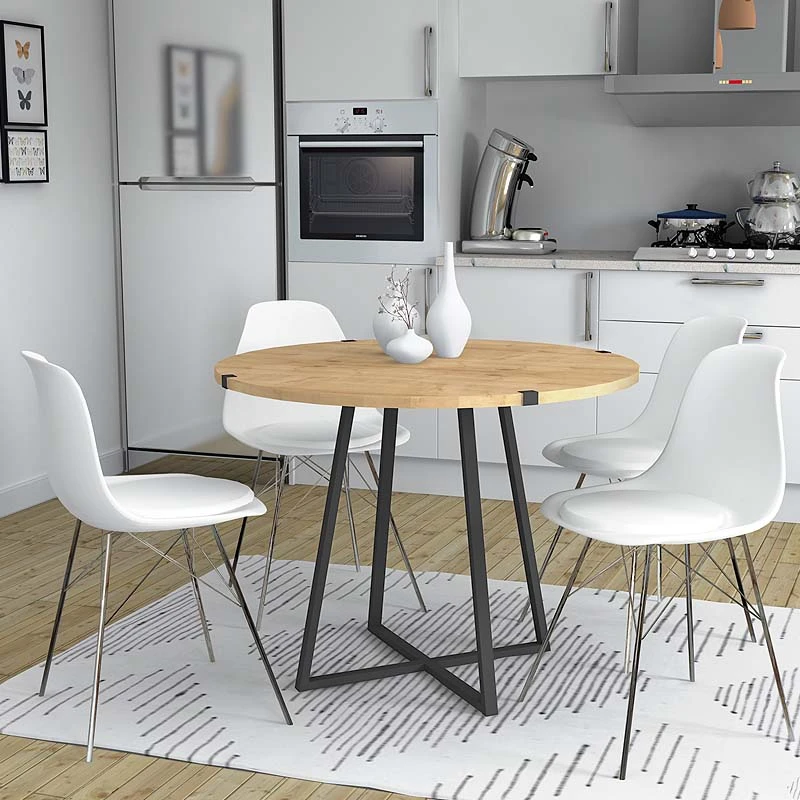 Rubes Megapap metallic - melamine table in anthracite - sonoma color 100x100x78cm.