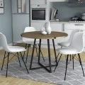 Rubes Megapap metallic - melamine table in anthracite - walnut color 100x100x78cm.