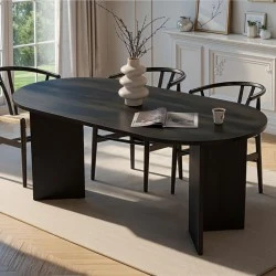 Τραπέζι Sablin Megapap χρώμα black wood 180x89,5x75εκ. Τραπέζι Sablin Megapap χρώμα black wood 180x89,5x75εκ.