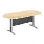 Conference oval table in beech / dark grey color 180x90x75cm.