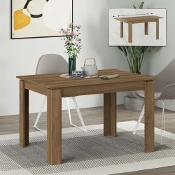 Tolmen Megapap melamine extendable dining table in light walnut 120/170x80x75cm. Tolmen Megapap melamine extendable dining table in light walnut 120/170x80x75cm.