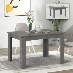 Tolmen Megapap melamine extendable dining table in retro grey 120/170x80x75cm. Tolmen Megapap melamine extendable dining table in retro grey 120/170x80x75cm.