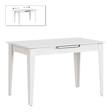 Trendline Megapap melamine extendable table in white color 120/150x70x75cm.