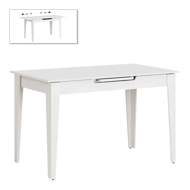 Trendline Megapap melamine extendable table in white color 120/150x70x75cm.