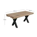 VILLAGE Dining Table 200x95x76 Acacia Natural Finish (Black Paint)