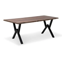 Walter Megapap Mdf/metallic table in walnut color 160x80x75cm. Walter Megapap Mdf/metallic table in walnut color 160x80x75cm.