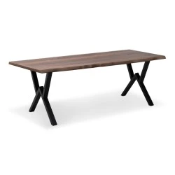 Walter Megapap Mdf/metallic table in walnut color 200x100x75cm. Walter Megapap Mdf/metallic table in walnut color 200x100x75cm.