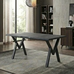 Walter Megapap Mdf/metallic table in dark grey concrete color 140x80x75cm. Walter Megapap Mdf/metallic table in dark grey concrete color 140x80x75cm.