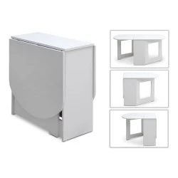 Winslet Megapap expanding table in white color 34(63+63)x80x76cm. Winslet Megapap expanding table in white color 34(63+63)x80x76cm.