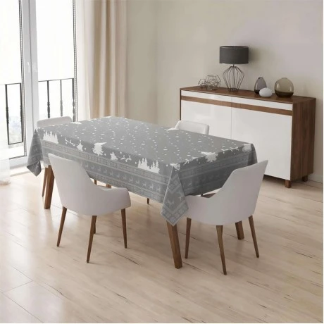 Tablecloth Nordfic in grey color 160x220cm.