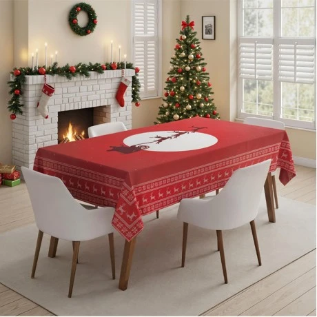 Tablecloth Scarlet in red color 160x220cm.