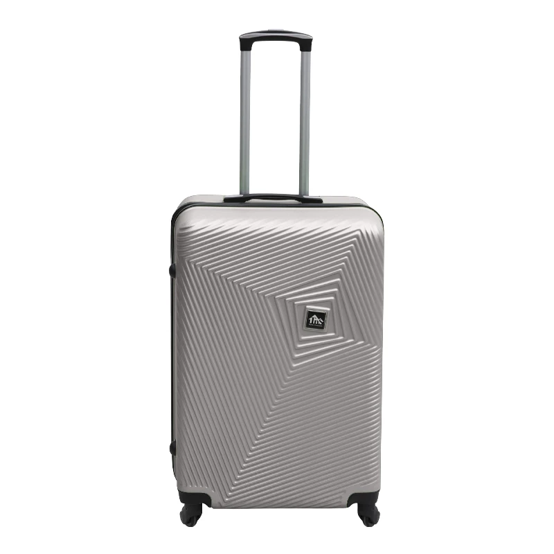 ABS travel suitcase with 4 wheels, grey color (L) 45x28x68cm.