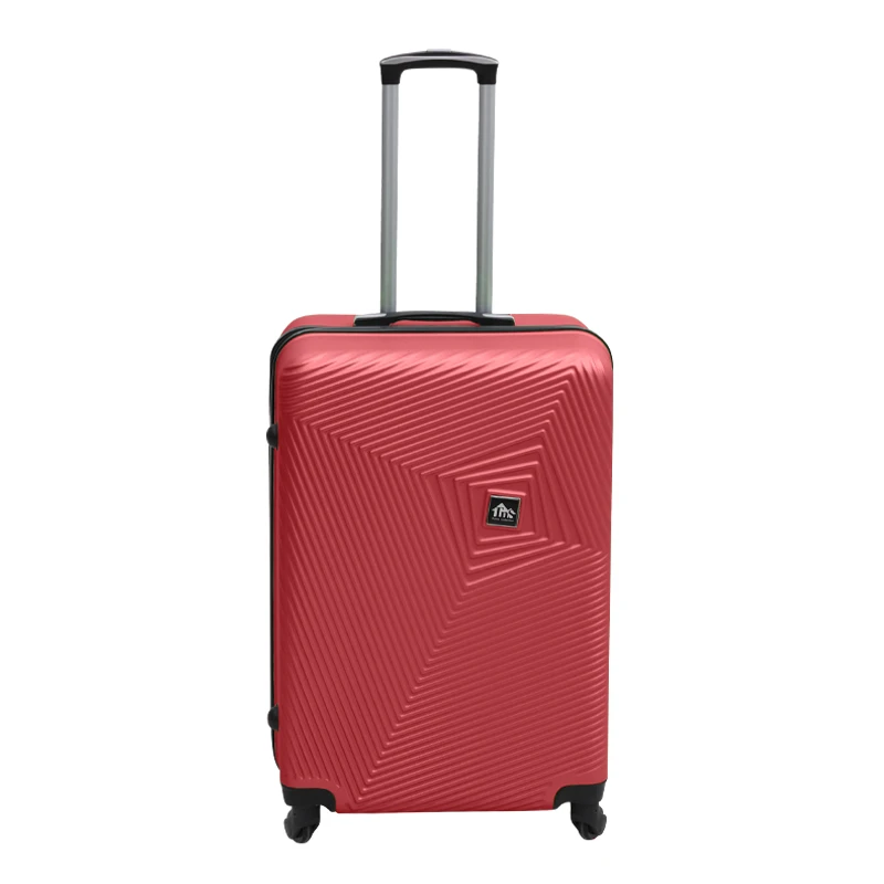 ABS travel suitcase with 4 wheels, red color (L) 45x28x68cm.
