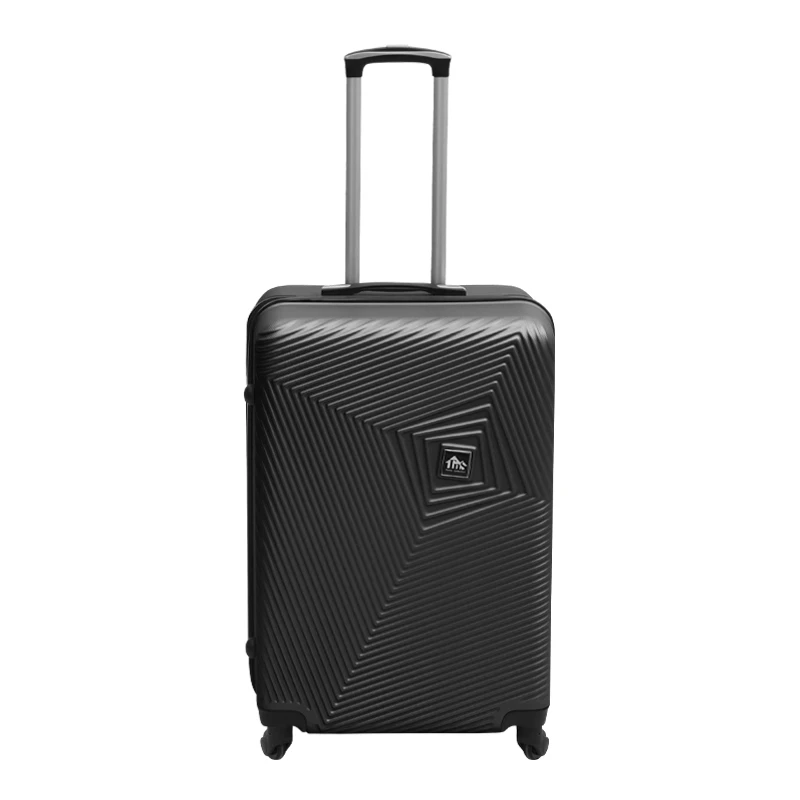 ABS travel suitcase with 4 wheels, black color (L) 45x28x68cm.