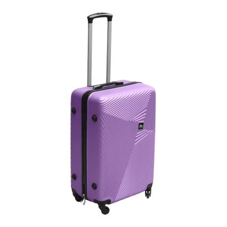 Βαλίτσα ταξιδιού ABS με 4 ρόδες χρώμα μωβ (M) 40x24x63εκ.