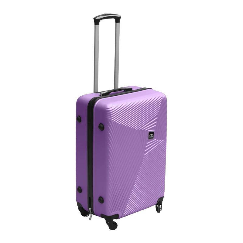 Βαλίτσα ταξιδιού ABS με 4 ρόδες χρώμα μωβ (M) 40x24x63εκ.