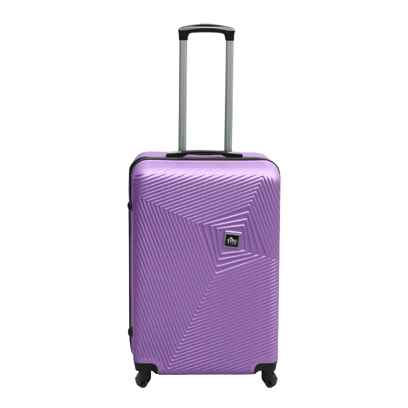 Βαλίτσα ταξιδιού ABS με 4 ρόδες χρώμα μωβ (M) 40x24x63εκ.