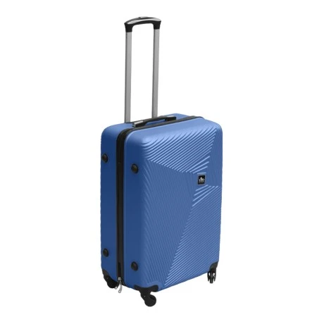 Βαλίτσα ταξιδιού ABS με 4 ρόδες χρώμα μπλε (M) 40x24x63εκ.