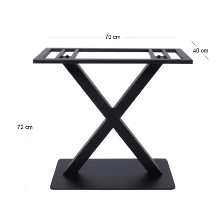 FERRO 70x40cm Steel Base H72cm Black