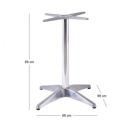 Factory table base by aluminum frame 66x66x69cm.