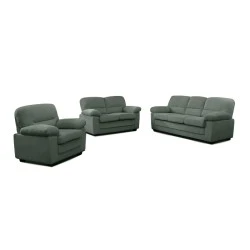 VEGAS Sofa Set (1+2+3) Forest Green Corduroy Fabric