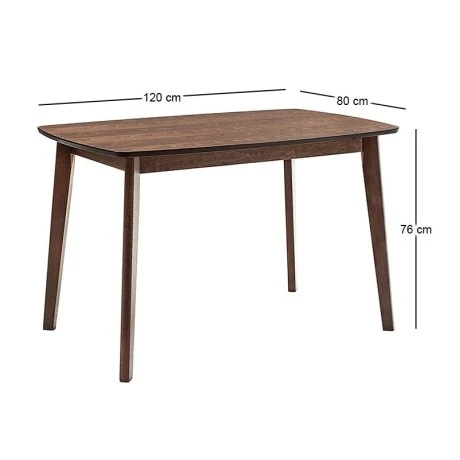 Τραπέζι Venti ξύλο οξιάς χρώμα καρυδί 120x80x75εκ.