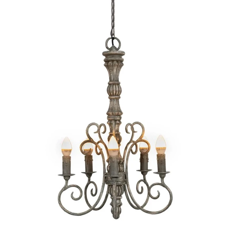 VINTAGE CHANDELIER WITH 5 LIGHTS D45Χ65CM