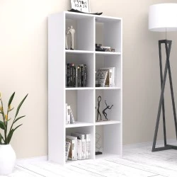 Anser Megapap melamine bookcase in whie color 69.8x29x142cm. Anser Megapap melamine bookcase in whie color 69.8x29x142cm.