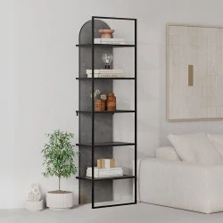 Archy Megapap melamine - metal bookcase in retro grey color 53x31.7x180cm. Archy Megapap melamine - metal bookcase in retro grey color 53x31.7x180cm.