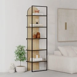 Archy Megapap melamine - metal bookcase in sapphire oak color 53x31.7x180cm. Archy Megapap melamine - metal bookcase in sapphire oak color 53x31.7x180cm.